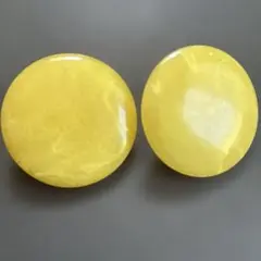 イエロー円形プラスチックイヤリング