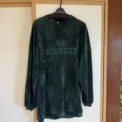 即購入○ FIRENZE刺繍 ダークグリーン ベロアスウェット Mサイズ