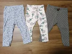 ベビー レギンス 3枚セット 花柄 グレー　ユニクロ ZARA OBAIBI