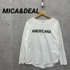 MICA&DEAL カットソー AMERICANAロゴ 七分袖 メンズ 白