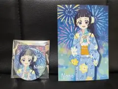 キミとアイドルプリキュア 　キミときらめく夏祭り　ブロマイド　缶バッジななちゃん