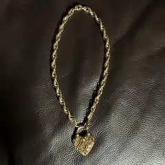 ハート型編み込みチェーンネックレス