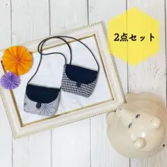 2点セット ポシェット ハロウィン/ギンガム しろくま貯金箱 ハンドメイド