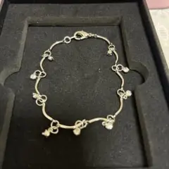 シルバー 花モチーフ アンクレット 約18cm