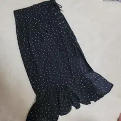 イートミー　ドット　フリル　サイド開き　マーメイド　スカート　美脚