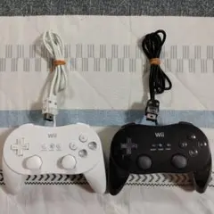 WiiクラシックコントローラPRO 白 + 黒　 2個セット