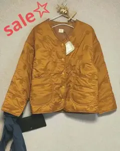 新品 極暖 tumugu キルティングドット刺繍コート