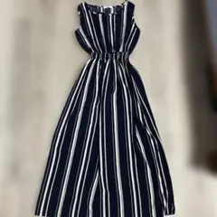 ことりさん専用　fifth ノースリーブロングワンピース ネイビー/ストライプ