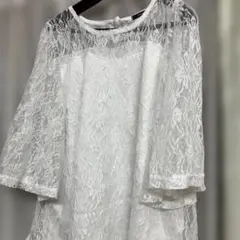 レース 半袖 トップス Lサイズ