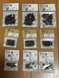 ダークブラウン プラスチックビーズ 10袋セット