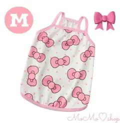 【Mサイズ】犬服 ♡ピンクリボン♡タンクトップTシャツ 肌触り柔らか♡
