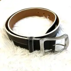 レア❗️orobianco レザー ストライプデザイン ベルト　ブラック　ブラウン
