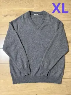 GU ウールブレンドVネックセーター XL