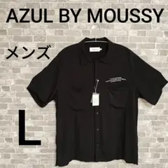 AZUL BY MOUSSY アズールバイマウジー 半袖 L ブラック レーヨン