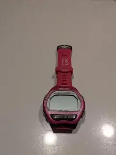 ジャンク品SEIKOセイコーマラソンストップウォッチ付きピンク腕時計
