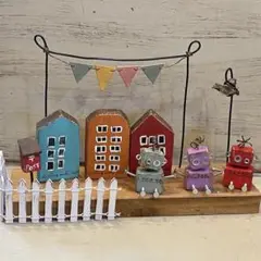 カラフルミニハウスと3ロボセット！ハンドメイド