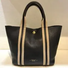 【美品】TOPKAPI ソフトシュリンク テープコンビ ミニ トート バッグ　黒