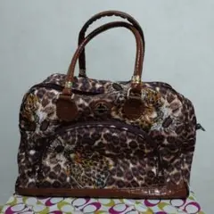 ★お値下げ中【中古】ヒョウ柄プリント ボストンバッグ