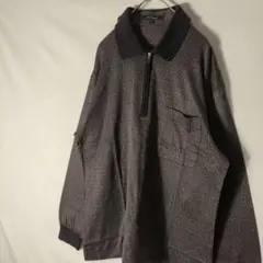 S.T.Dupont【L】総柄 長袖 シャツレア　チャック日本製