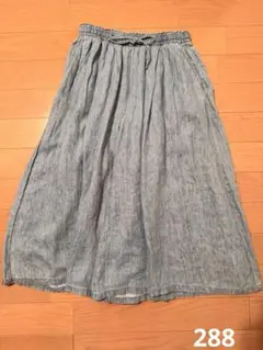 美品　ナチュラルバイスタディオクリップ　リネン100%ワイドパンツ
