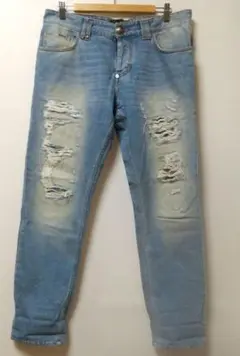 PHILIPP PLEINフィリッププレイン ダメージ加工ジーンズ 34インチ