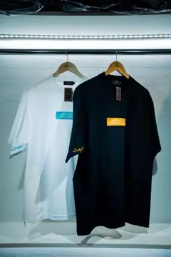 厚手 Box Logo 刺繍 Tシャツ 袖刺繍　ブラック