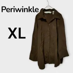 Periwinkle 【 XL】刺繍シャツ　長袖　ブラウン