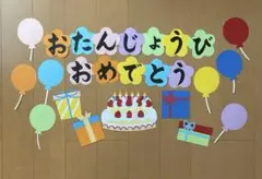 壁面飾り【おたんじょうびおめでとう】