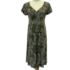 【美品】シビラ　Sybilla 総柄 ワンピース M　グリーン　半袖