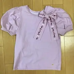 ケイトスペード 半袖 Tシャツ 140cm リボン 花 刺繍 美品