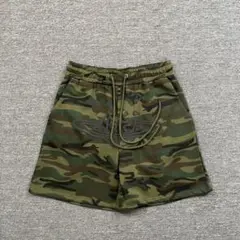 Broken Planet 迷彩ショートパンツ ウエストドローストリング付き