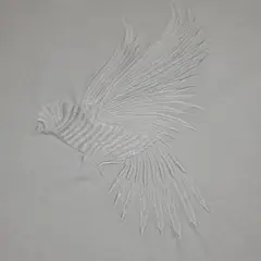 美品 H&M ボディ同色 鳥刺繍 Tシャツ