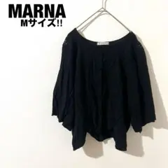 MARNA マーナ 半袖シャツ 羽織り 黒 M 婦人服 体型カバー シンプル