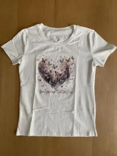 ハート形 蝶デザイン グラフィック Tシャツ