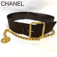 ヴィンテージ CHANEL シャネル ココ コインモチーフチェーン太ベルト