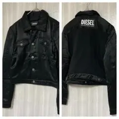 【美品 DIESEL】バックロゴミリタリージャケット XXS レーヨンビスコース