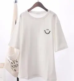 【新品未使用】レディース　半袖　ホワイト　ＸＬ　シンプル