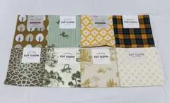 【未使用品】カットクロス８枚セット　グリーン&イエロー　はぎれ　布　生地