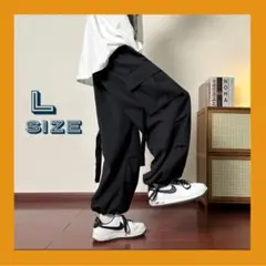 カーゴパンツ　ワイドパンツ　ワークパンツ　ミリタリー　メンズ　レディース　黒