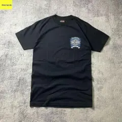 ハーレー 両面プリント Tシャツ USA製 ブラック バイカー 古着
