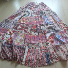 フレアスカート パッチワークデザイン