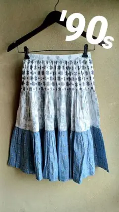 '90s★ティアードフレアースカート ウエスト60cm・VALERE RUE