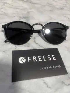 FREESE サングラス ケース付き ブラック ボストン型 シンプル 男女兼用