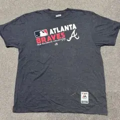 マジェスティック MLB ブレーブス 半袖Tシャツ ダークグレー オーバーサイズ