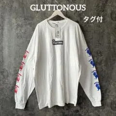 491 GLUTTONOUS スリーブデザイン プリント ロンT パグ 2XL