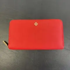 美品 トリーバーチ 長財布 ラウンドファスナー エマーソン レッド