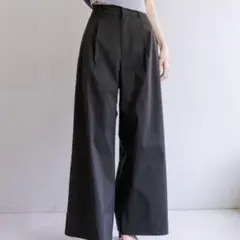 mystic ブラック タックワイドパンツ