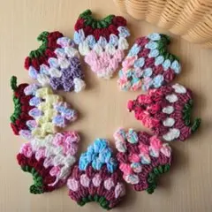 秋色イチゴ❣️アクリルたわし