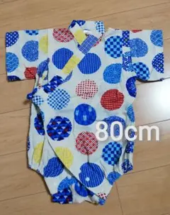 中古 和柄 浴衣 甚平 ロンパース 80cm ベビーキッズ 男の子 ボーイズ
