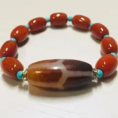 SALE‼️亀甲天珠 南紅瑪瑙 ターコイズ ブレスレット